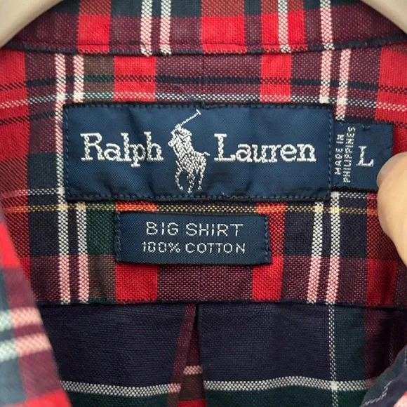 Ralph Lauren Classic Big Shirt in Red and Blue plaid - Picture 2 of 7